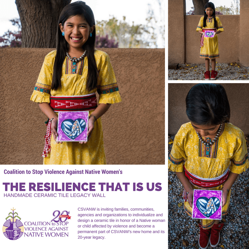 CSVANW's ceramic tile Legacy Wall to commemorate and honor the resilience, strength and spirit of our Native women and children who have been affected by violence.